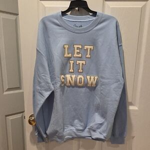 Light Blue 'Let It Snow' Sweatshirt NWOT